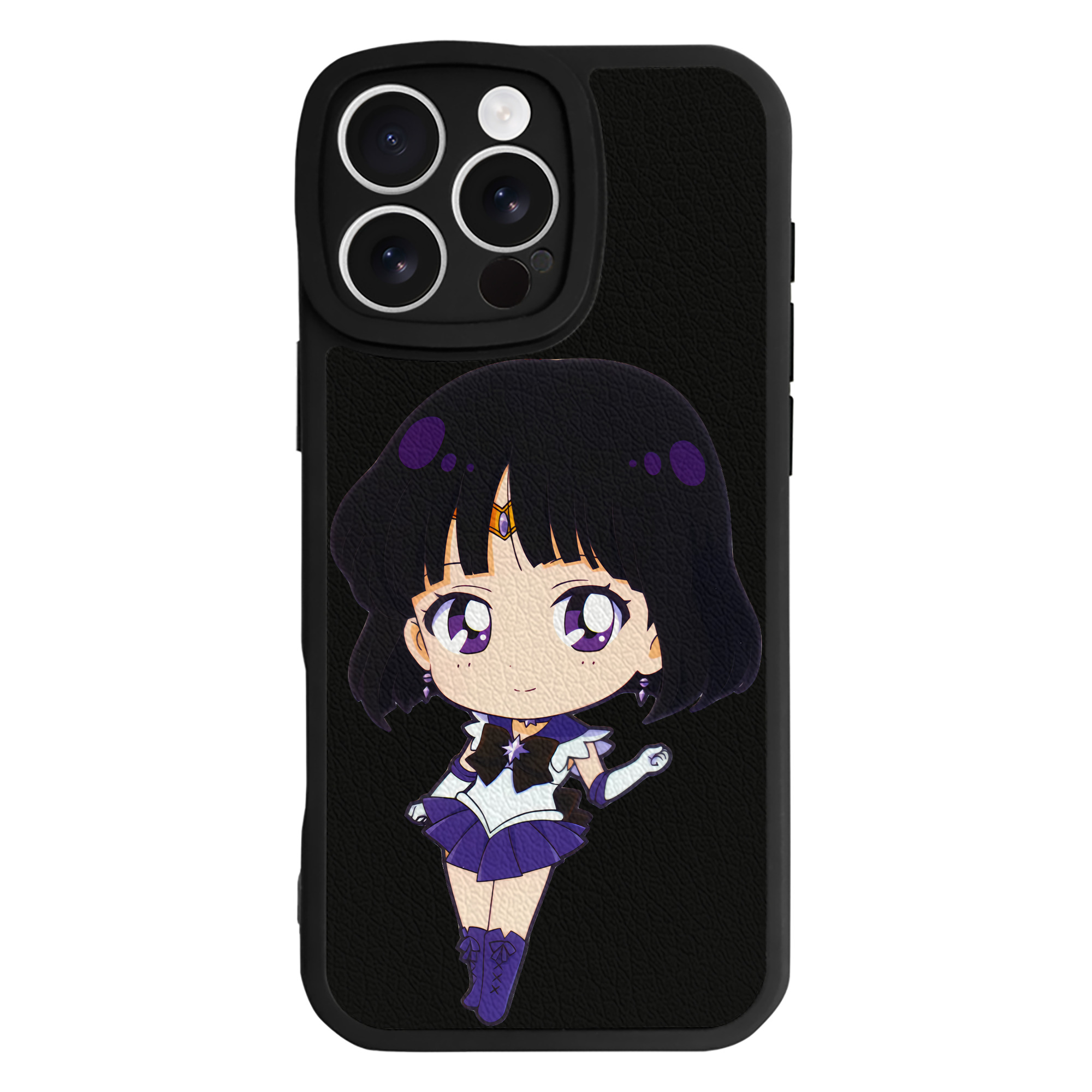（画像用） 美少女戦士セーラームーン 土萠ほたる Sailor Moon Tomoe Hotaru （セーラーサターン；Sailor Saturn） 【iPhone 16シリーズ対応】シリコンスマホケース（レザー調） 材質：シリコン